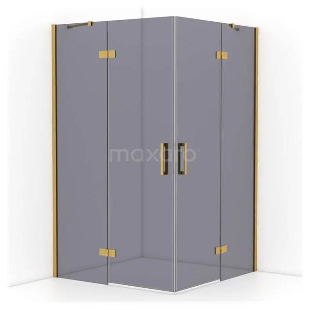 Diamond Shower cabin | 120x120 cm Gold Smoke glass Pivot door Square CDD6666411GG