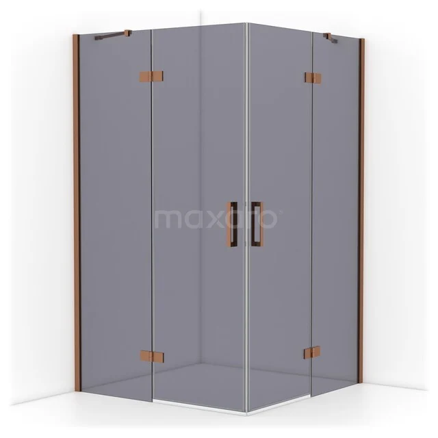 Diamond Shower enclosure | 120x120 cm Copper Smoke glass Pivot door Square CDD6666411KP
