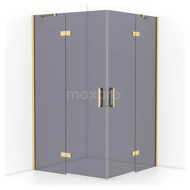 Diamond Shower enclosure | 120x120 cm Light gold Smoke glass Pivot door Square CDD6666411LG