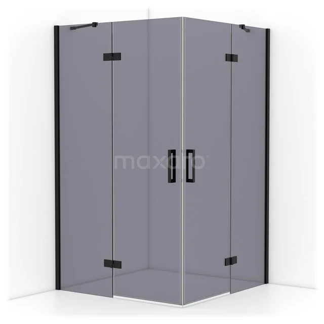 Diamond Shower enclosure | 120x120 cm Matte black Smoke glass Pivot door Square CDD6666411MB