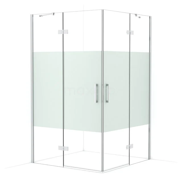 Diamond Shower enclosure | 120x120 cm Chrome Clear with matt strip Pivot door Square CDD6666413C