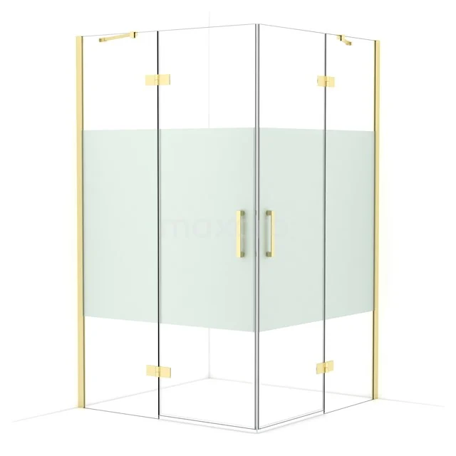 Diamond Shower enclosure | 120x120 cm Light gold Clear with matt strip Pivot door Square CDD6666413LG