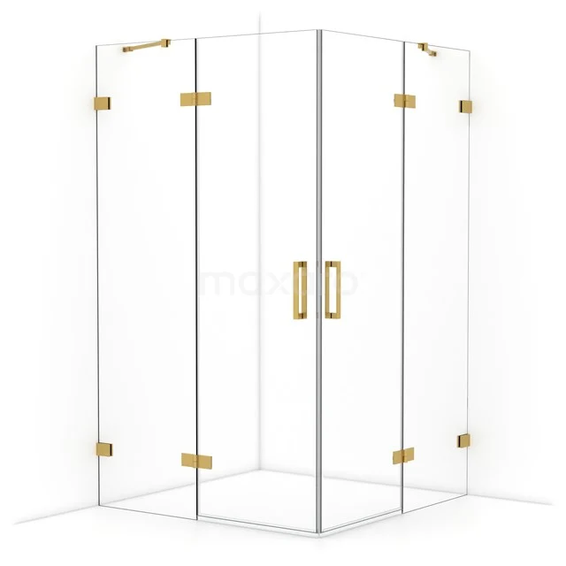Diamond Shower cabin | 120x120 cm Gold Clear glass Pivot door Square CDD6666420GG