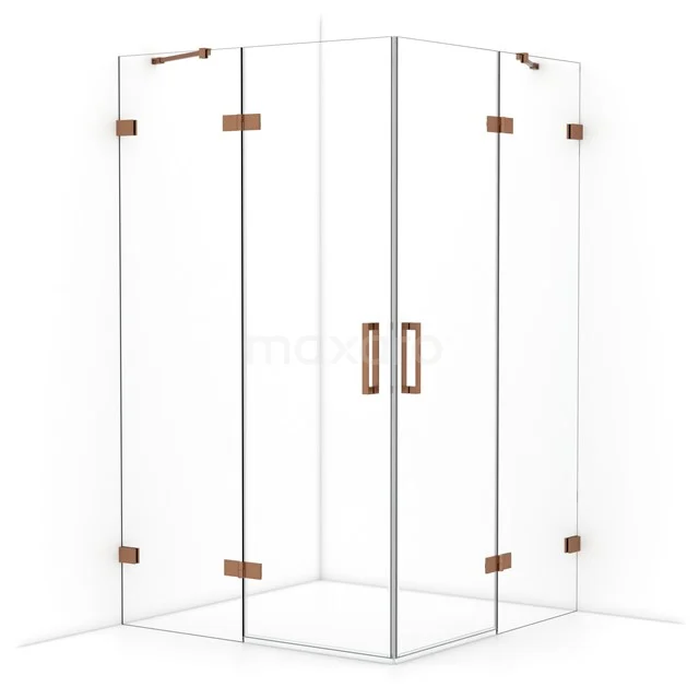 Diamond Shower cabin | 120x120 cm Copper Clear glass Pivot door Square CDD6666420KP