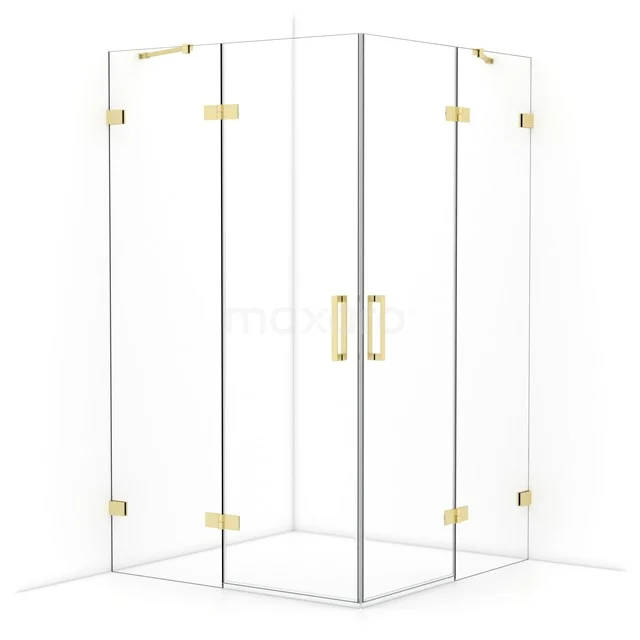 Diamond Shower cabin | 120x120 cm Light gold Clear glass Pivot door Square CDD6666420LG