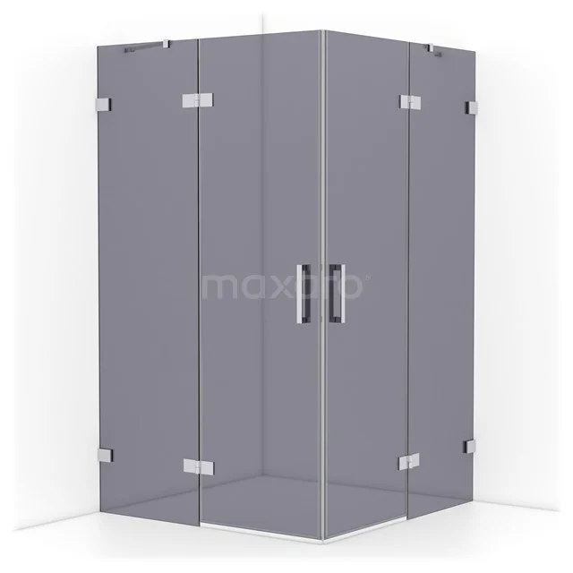 Diamond Shower enclosure | 120x120 cm Chrome Smoke glass Pivot door Square CDD6666421C