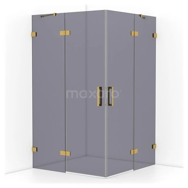 Diamond Shower enclosure | 120x120 cm Gold Smoke glass Pivot door Square CDD6666421GG