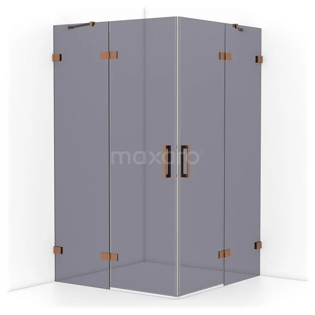 Diamond Shower enclosure | 120x120 cm Copper Smoke glass Pivot door Square CDD6666421KP