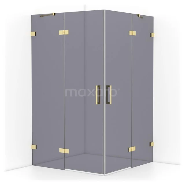 Diamond Shower enclosure | 120x120 cm Light gold Smoke glass Pivot door Square CDD6666421LG