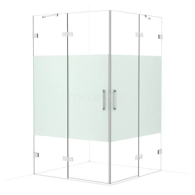 Diamond Shower enclosure | 120x120 cm Chrome Clear with matt strip Pivot door Square CDD6666423C