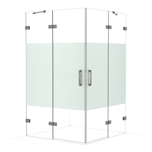 Diamond Duschkabine | 120x120 cm Schwarzes Metall Drehtür Quadrat CDD6666423ZM