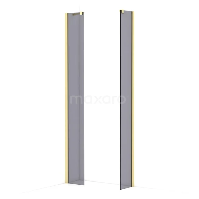 Diamond begehbare Dusche | 30x30 cm Helles Gold  2 feste Wände IDB0303411LG