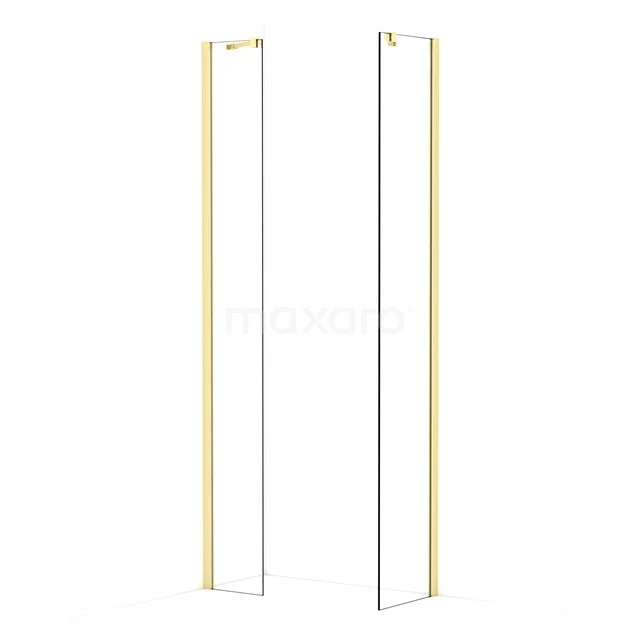 Diamond begehbare Dusche | 40x30 cm Helles Gold  2 feste Wände IDB0304410LG