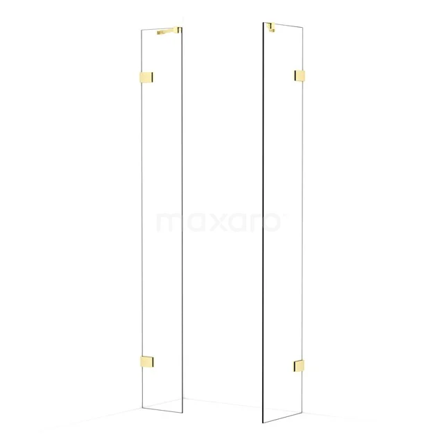 Diamond begehbare Dusche | 40x30 cm Helles Gold  2 feste Wände IDB0304420LG