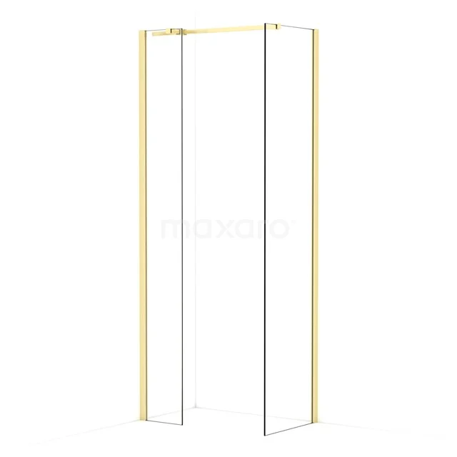 Diamond Walk-in shower | 50x30 cm Light gold Clear glass 2 fixed walls IDB0305310LG