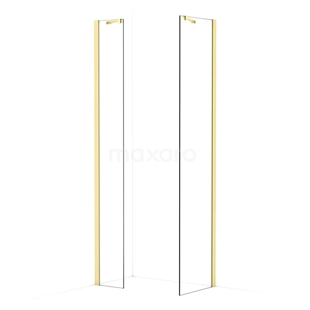 Diamond Walk-in shower | 50x30 cm Light gold Clear glass 2 fixed walls IDB0305410LG