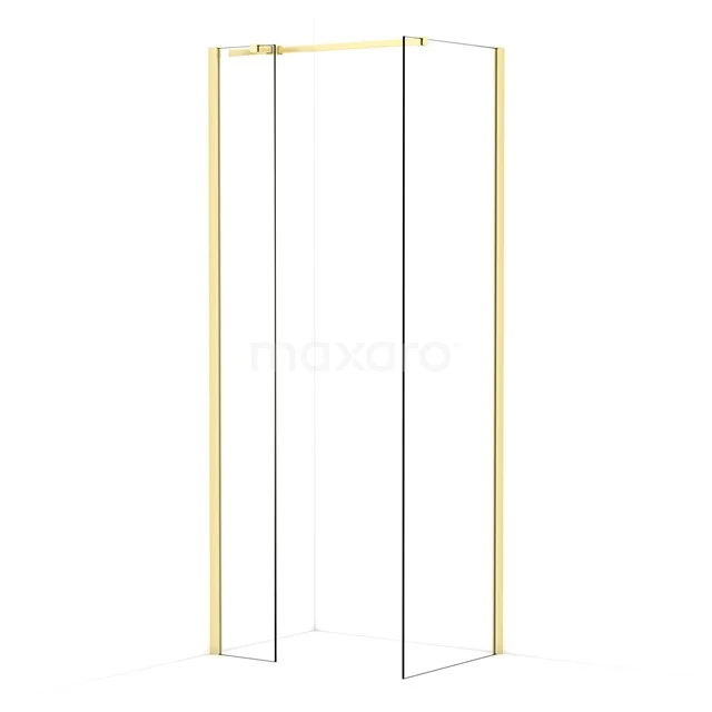 Diamond Walk-in shower | 60x30 cm Light gold Clear glass 2 fixed walls IDB0306310LG