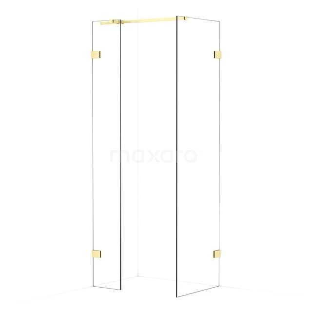 Diamond Walk-in shower | 60x30 cm Light gold Clear glass 2 fixed walls IDB0306320LG