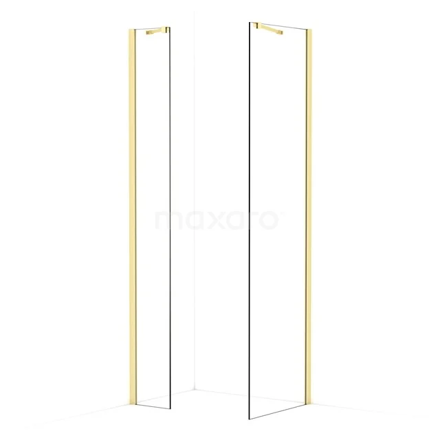Diamond Walk-in shower | 60x30 cm Light gold Clear glass 2 fixed walls IDB0306410LG