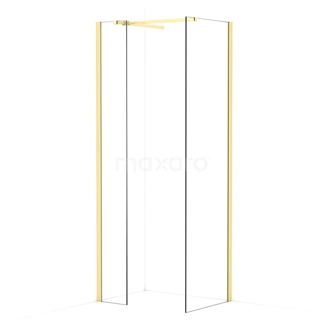 Diamond Walk-in shower | 60x30 cm Light gold Clear glass 2 fixed walls IDB0306510LG