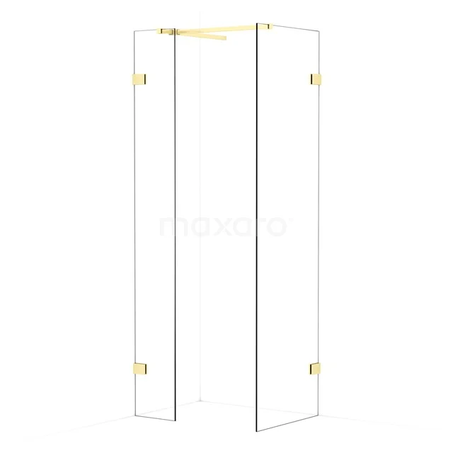 Diamond Walk-in shower | 60x30 cm Light gold Clear glass 2 fixed walls IDB0306520LG