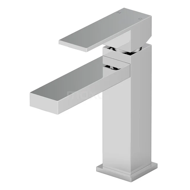 Balance Waschbeckenarmatur Unterputz | Chrom | Einhebelmischer F2401A Viereckige chromatische Waschbeckenarmatur mit klaren Linien, modernem Design und wassersparender Funktion für ein stilvolles Badezimmer.