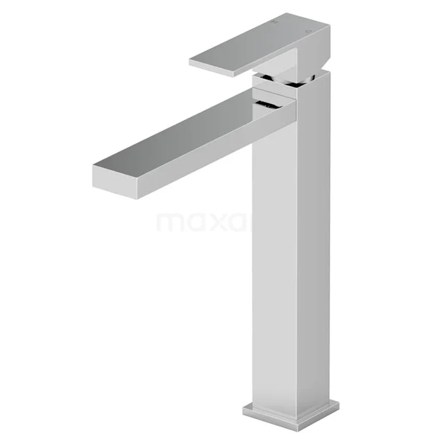 Balance Hohe Waschbeckenarmatur Aufputz | Chrom | Einhebelmischer F2402A Moderne chromatische Waschbeckenarmatur mit quadratischer Form, hohem Auslauf und klarem Design, perfekt für ein stilvolles Badezimmer.