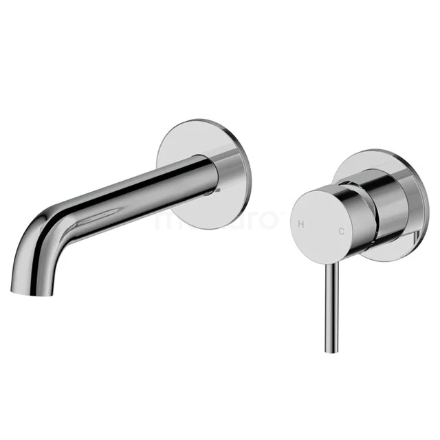 Balance Waschbeckenarmatur Unterputz | Chrom | Einhebelmischer F2504A Chromierte Einbau-Waschbeckenarmatur, modernes Design mit runden Knöpfen und Wandmontage, ideal für einen klaren Badezimmerstil.