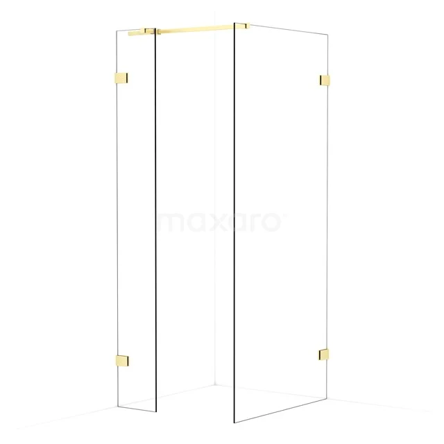 Diamond begehbare Dusche | 90x30 cm Helles Gold  2 feste Wände IDB0309320LG