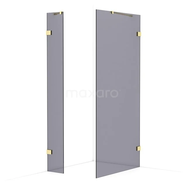 Diamond begehbare Dusche | 100x30 cm Helles Gold  2 feste Wände IDB0310421LG