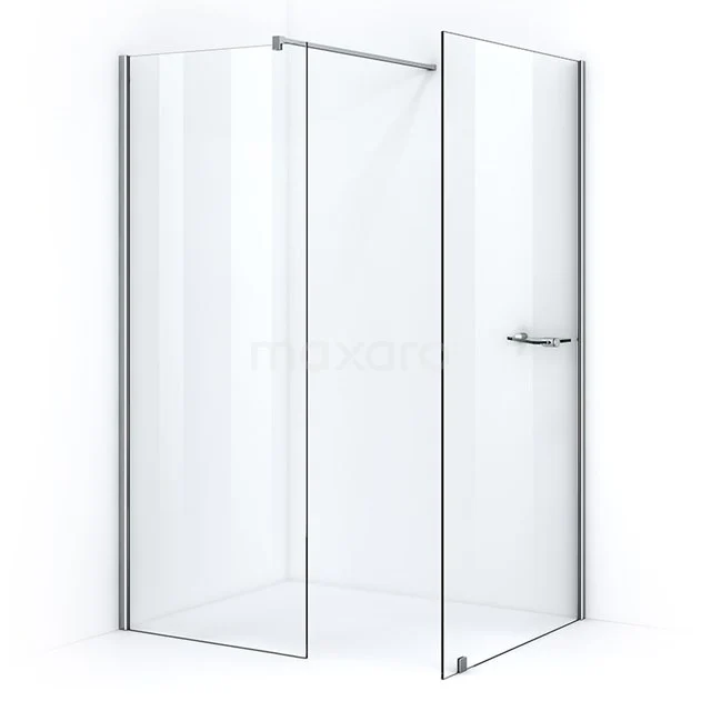 Walk-in shower Pearl 90x70cm Safety glass 8mm Chrome IPB0709800C Glass shower enclosure with clear glass safety glass, silver profiles and pivot door. Perfect for a modern bathroom.