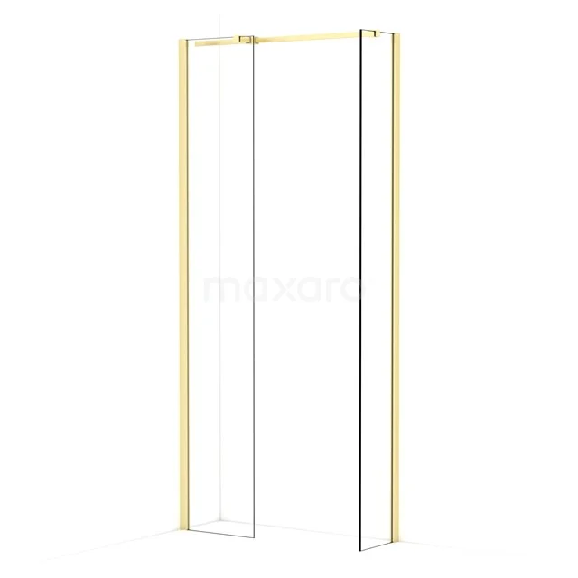 Diamond Walk-in shower | 40x30 cm Light gold Clear glass 2 fixed walls IDB0403310LG