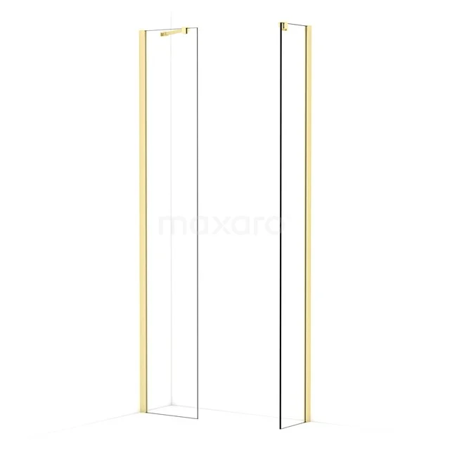 Diamond Walk-in shower | 40x30 cm Light gold Clear glass 2 fixed walls IDB0403410LG