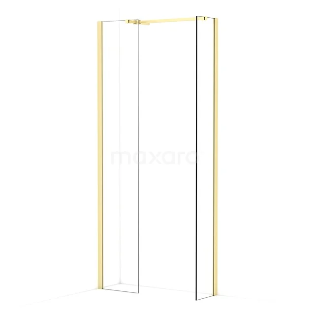 Diamond Walk-in shower | 40x30 cm Light gold Clear glass 2 fixed walls IDB0403510LG