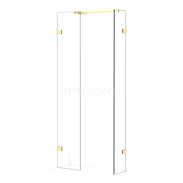 Diamond Walk-in shower | 40x30 cm Light gold Clear glass 2 fixed walls IDB0403520LG