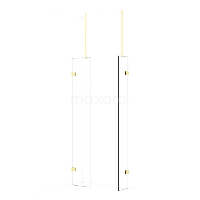 Diamond Walk-in shower | 40x30 cm Light gold Clear glass 2 fixed walls IDB0403920LG