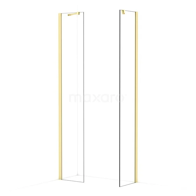 Diamond Walk-in shower | 40x40 cm Light gold Clear glass 2 fixed walls IDB0404410LG