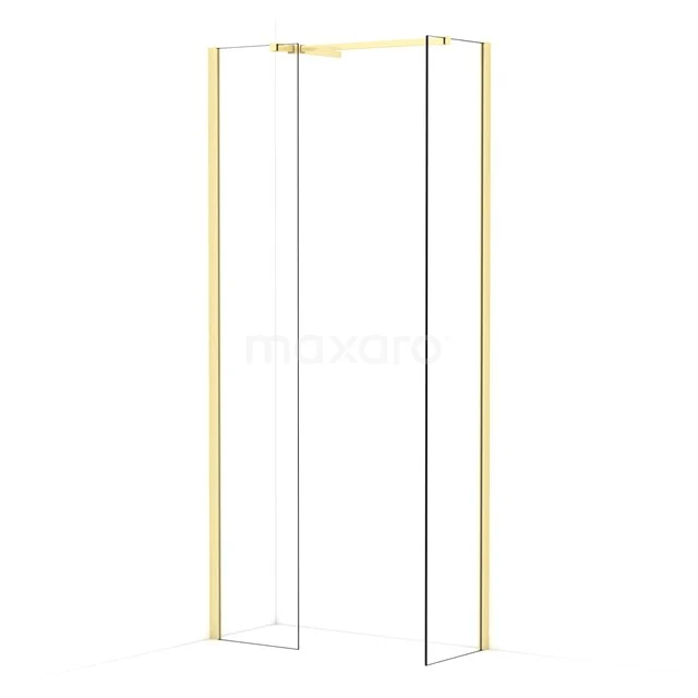 Diamond Walk-in shower | 40x40 cm Light gold Clear glass 2 fixed walls IDB0404510LG