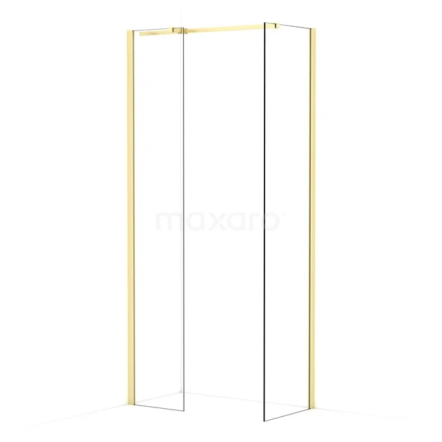 Diamond Walk-in shower | 50x40 cm Light gold Clear glass 2 fixed walls IDB0405310LG