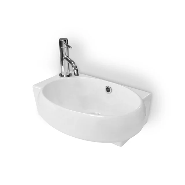 Small cloakroom basin WC Clasico Ceramic White Tap hole Left with Overflow K110-1080