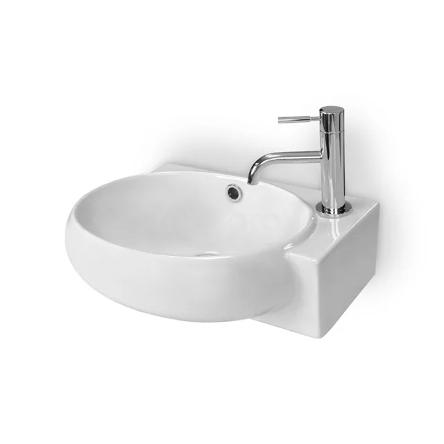 Weiße keramische ovale Waschbecken mit integrierter Armatur im modernen Stil, ideal für luxuriösen Badezimmerstil.