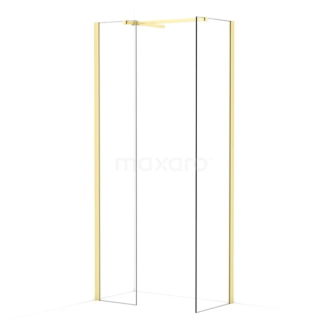 Diamond Walk-in shower | 50x40 cm Light gold Clear glass 2 fixed walls IDB0405510LG