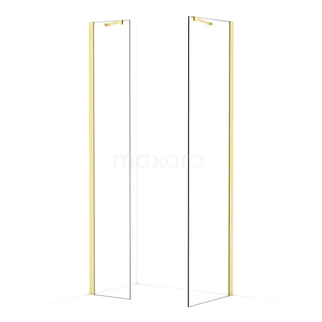 Diamond Walk-in shower | 60x40 cm Light gold Clear glass 2 fixed walls IDB0406410LG