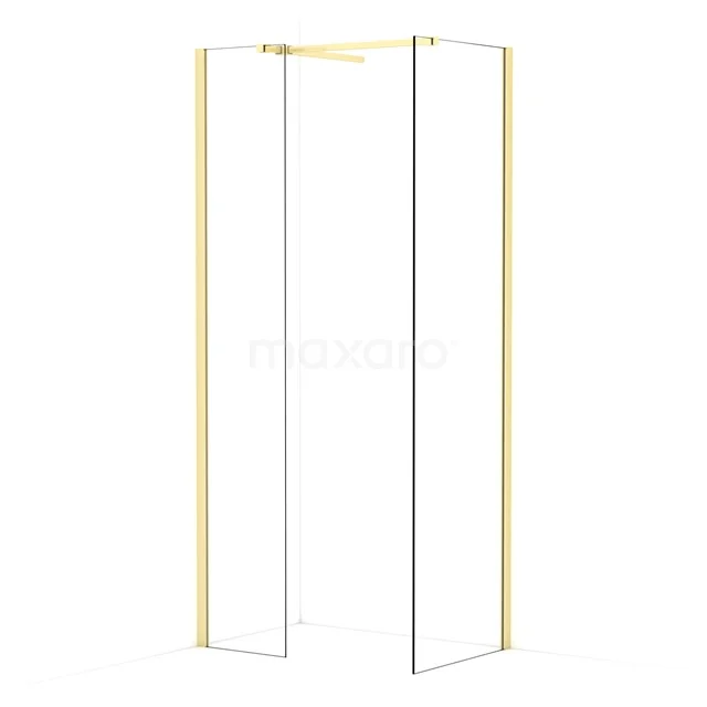 Diamond begehbare Dusche | 60x40 cm Helles Gold  2 feste Wände IDB0406510LG