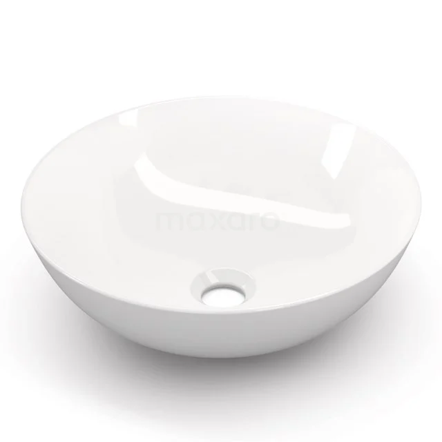 Weiße runde keramische Waschbecken, modernes Design, ideal für stilvolle Badezimmergestaltung.
