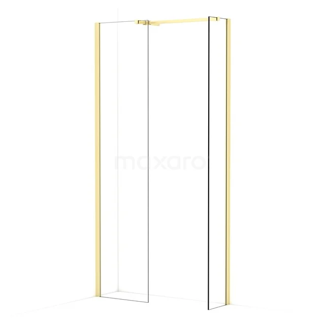 Diamond Walk-in shower | 50x30 cm Light gold Clear glass 2 fixed walls IDB0503510LG