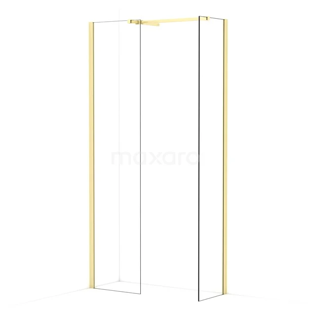 Diamond Walk-in shower | 50x40 cm Light gold Clear glass 2 fixed walls IDB0504510LG