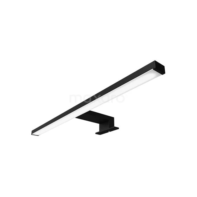 Schwarze LED-Badezimmerlampe mit modernem Design, geeignet für die Wandmontage und aus langlebigem Aluminium gefertigt.