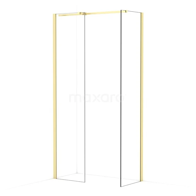 Diamond Walk-in shower | 50x50 cm Light gold Clear glass 2 fixed walls IDB0505310LG