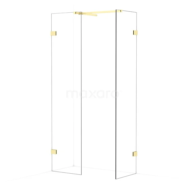 Diamond Walk-in shower | 50x50 cm Light gold Clear glass 2 fixed walls IDB0505520LG